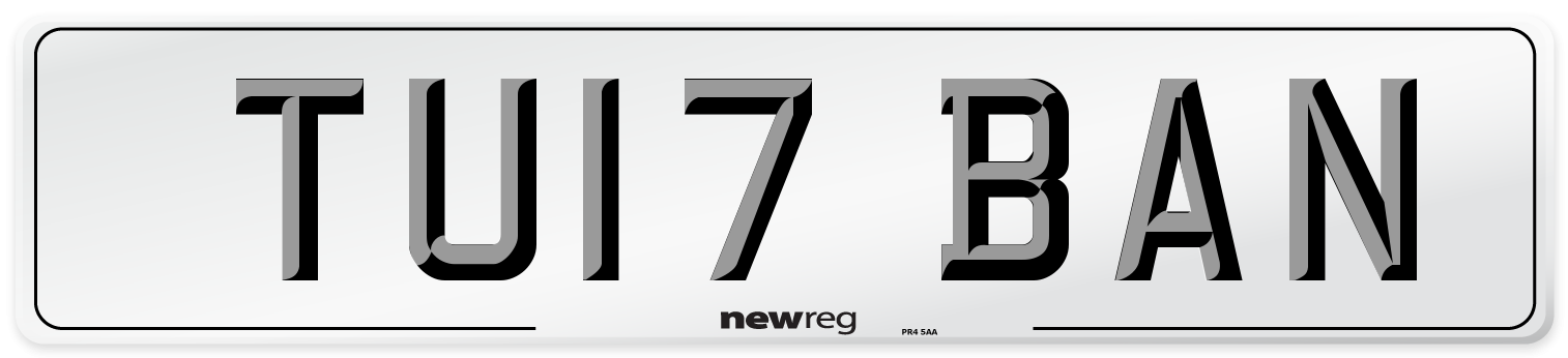 TU17 BAN Number Plate from New Reg